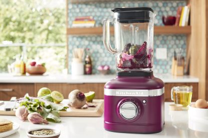 Best Blender - KitchenAid K400 Blender in a beetroot colorway, blending beetroots